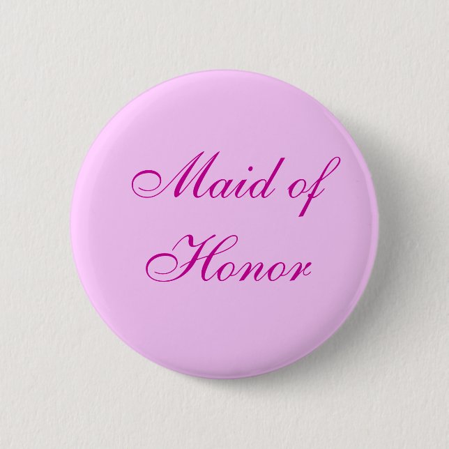 Pink Maid of Honour Button (Front)