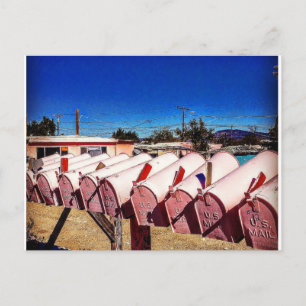 Pink Mailboxes Postcard