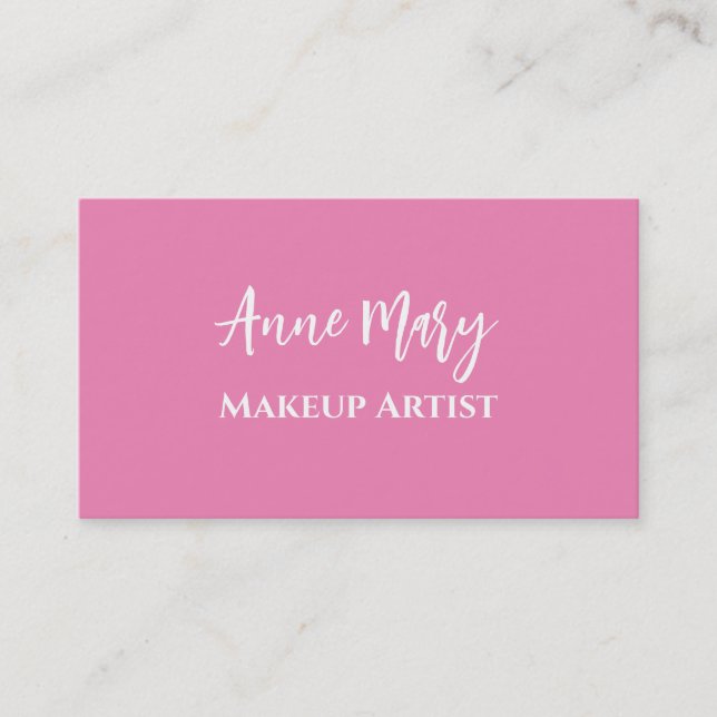 Pink Makeup Artist Beauty Hair Salon Custom Girly Business Card (Front)