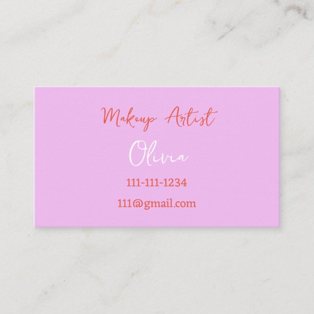 PINK MAKEUP ARTIST BUSINESS CARD (Front)