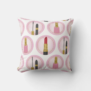 Pink Makeup Cosmetics Pattern Cosmetology Cushion