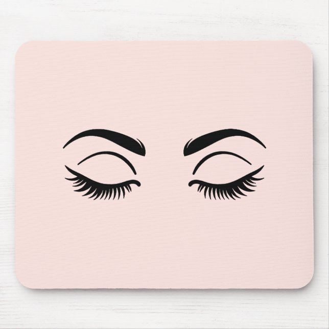 Pink Makeup Lashes & Brows Beauty  Mouse Mat (Front)