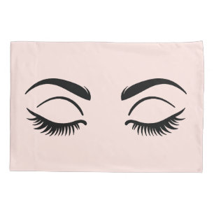 Pink Makeup Lashes & Brows My Beauty Sleep Pillowcase