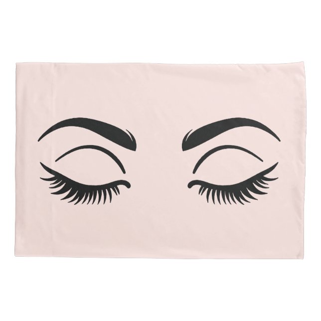 Pink Makeup Lashes & Brows My Beauty Sleep Pillowcase (Back)
