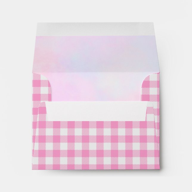 Pink Malibu Beach Party Sky Cloud Themed Envelope (Back (Bottom))