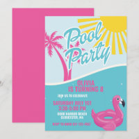 Pink Malibu Pool Party birthday
