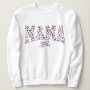Pink Mama Kawaii Sweatshirt, Boho Floral Pink Mum Sweatshirt