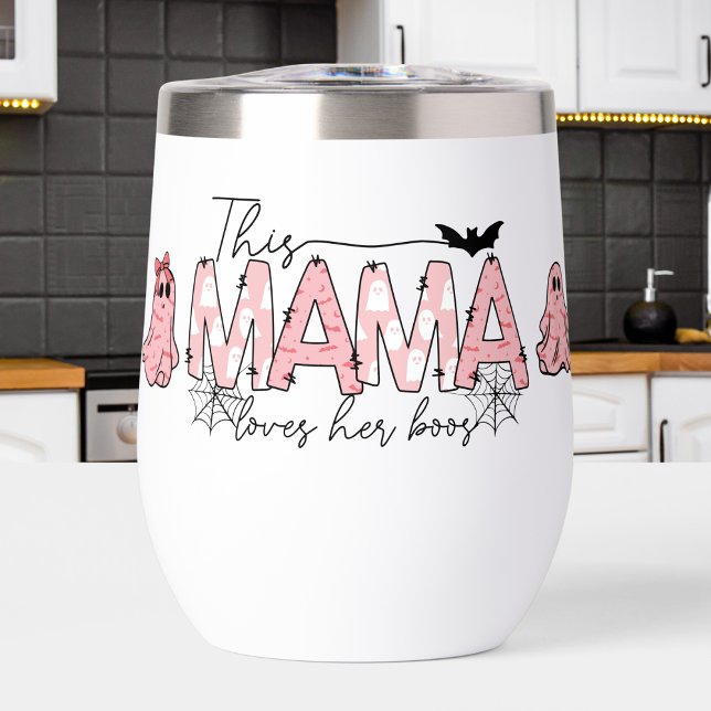 Pink Mama Loves Her Boos (The perfect tumbler for those who love pink, Halloween and wine!)