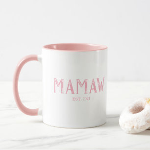 Pink Mamaw Year Established Mug