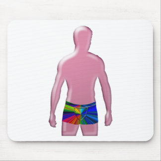 Pink Man in Rainbow Underwear Mouse Mat