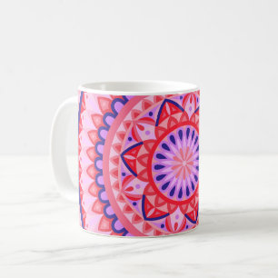 Pink Mandala Boho Vibrant Geometric Pattern Cosy Coffee Mug