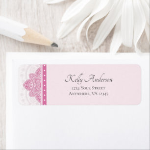 Pink Mandala Design   Custom Return Address