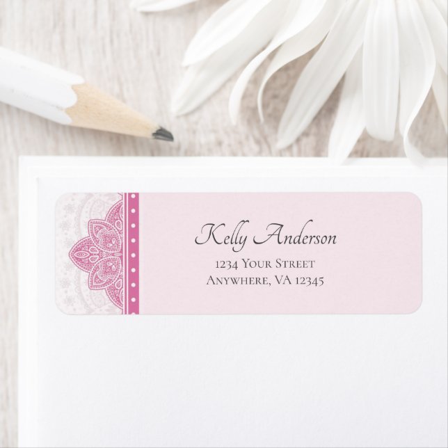 Pink Mandala Design | Custom Return Address (Insitu)