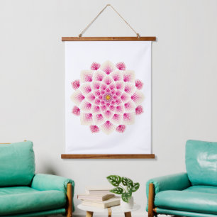 Pink Mandala Flower Hanging Tapestry