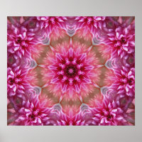 Pink Mandala From Center Colorful Fractal Art 
