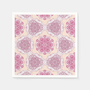 Pink mandala geometry napkin