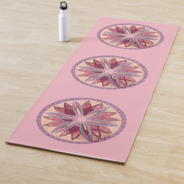 Pink Mandala Medallions Yoga Mat (In Situ)