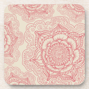 Pink Mandala Pattern Coaster