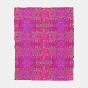 Pink Mandala Pattern Fleece Blanket