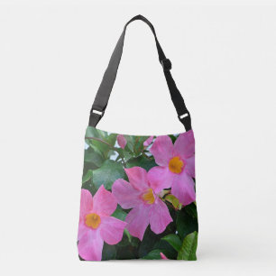 Pink Mandevilla Vine Crossbody Bag