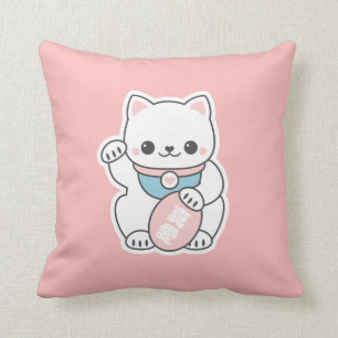Pink Maneki Neko Cushion