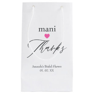 Pink mani thanks small gift bag
