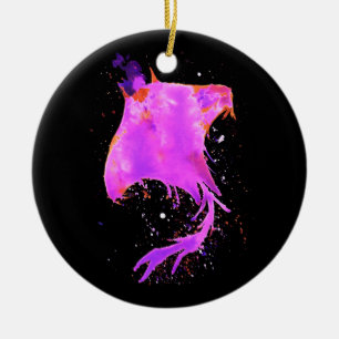 Pink Manta Ray Ceramic Tree Decoration