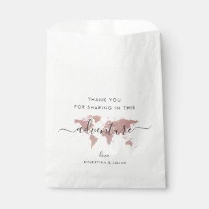 Pink Map World Adventure Travel Theme Favour Bags