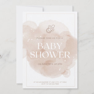 pink Marbel baby shower invitation