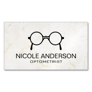 Pink Marbel Optometrist Eye Glasses Magnetic Business Card