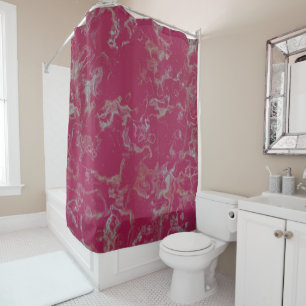 Pink Marble abstract Shower Curtain