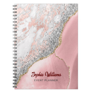 Pink Marble Agate Notebook