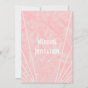 Pink Marble Art Deco Design Wedding Invitation