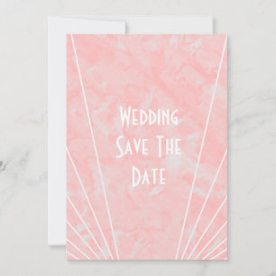 Pink Marble Art Deco Design Wedding Save The Date