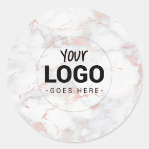 pink marble background classic round sticker