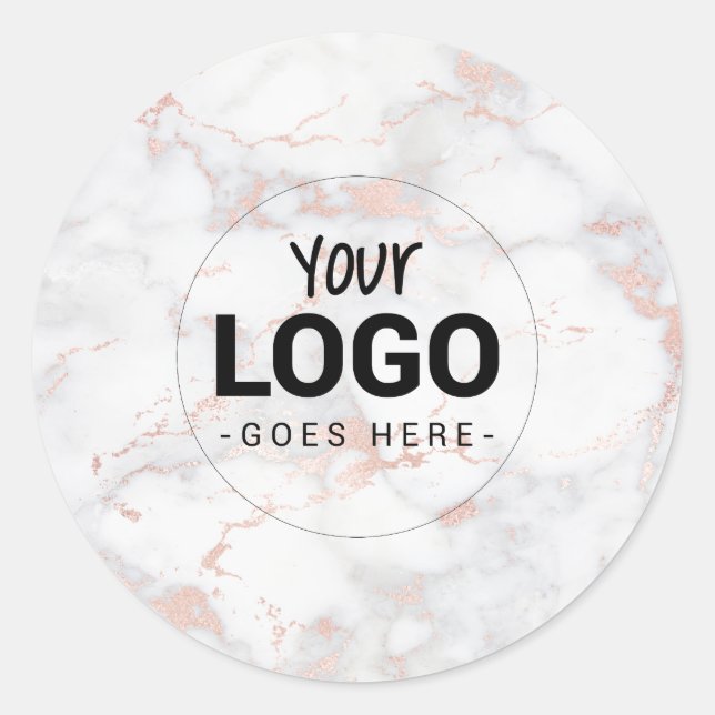 pink marble background classic round sticker (Front)