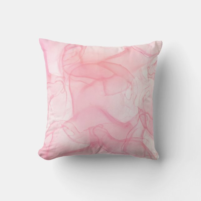 Pink marble background, fluid art background cushion (Front)