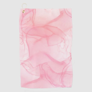 Pink marble background, fluid art background golf towel