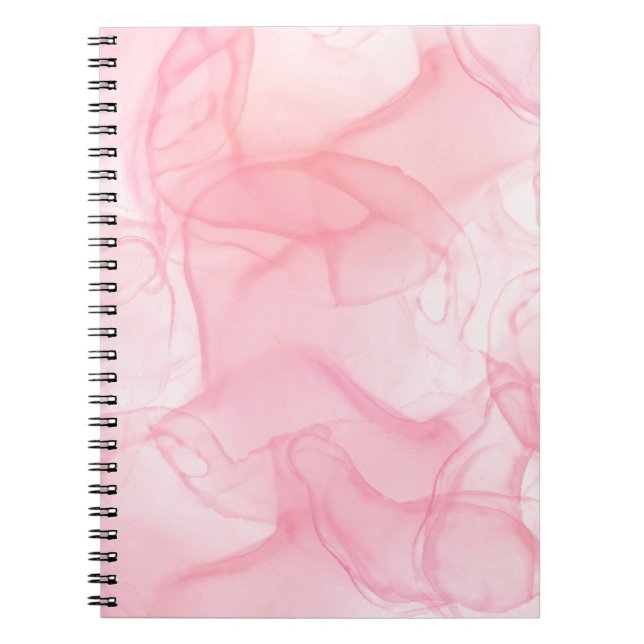 Pink marble background, fluid art background notebook (Front)