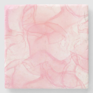 Pink marble background, fluid art background stone coaster