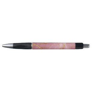 Pink Marble Background With Gold Veins