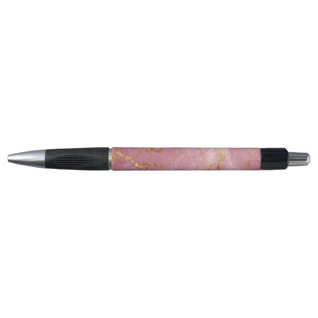 Pink Marble Background With Gold Veins (Front)