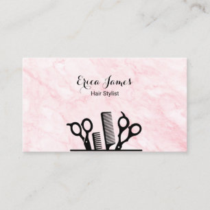 Pink Marble Beauty Salon Business Card