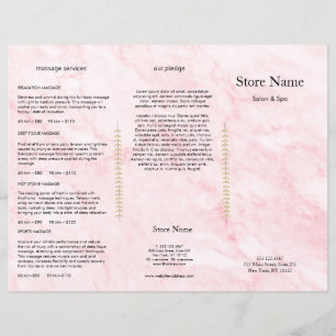 Pink Marble Beauty Salon Trifold Bruchure