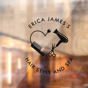 Pink Marble Beauty Salon Window Cling