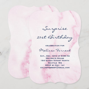 Pink Marble Birthday Invitation