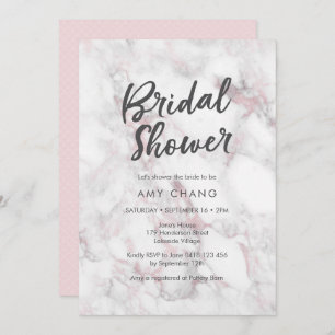 Pink Marble Bridal Shower Invitation