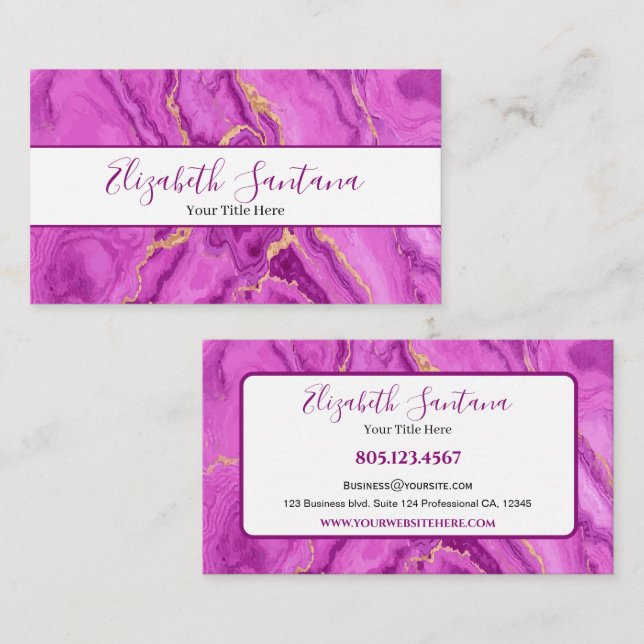 Pink Marble Business Card (Front/Back)