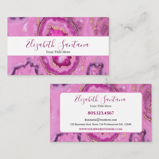 Pink Marble Business Card (Front/Back)
