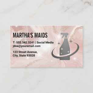 Pink Marble   Cleaning Spray Logo   Sparkle Business Card